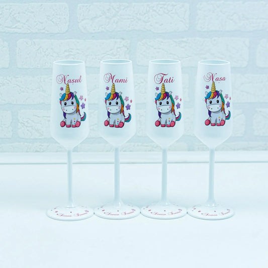 Pahare botez Unicorn Colorat RoHandWork
