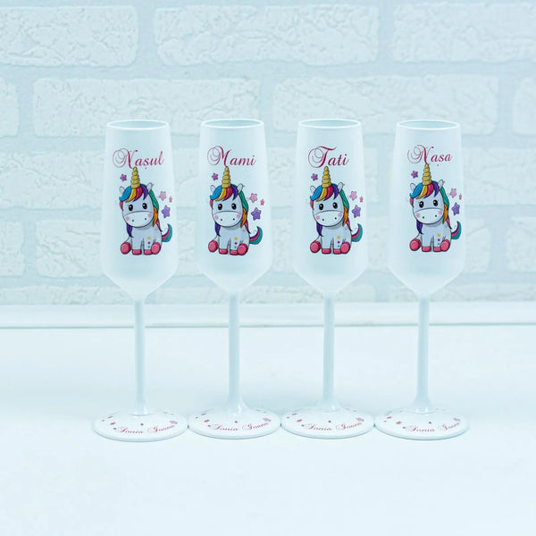 Pahare botez Unicorn Colorat RoHandWork