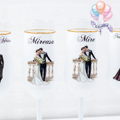 Pahare pentru miri in stil vintage set 3 RoHandWork