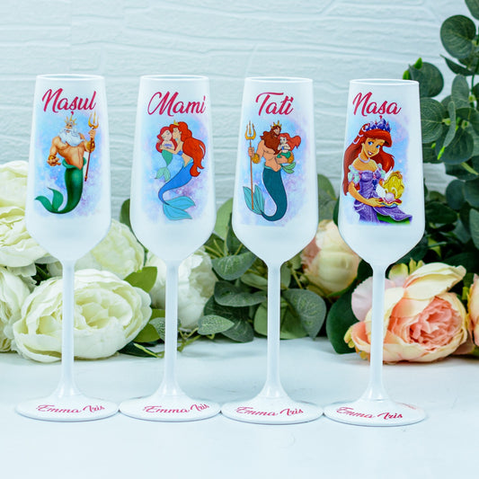 Pahare botez Ariel 2 Personalizate , marca rohandwork. Pahare elegante din sticlă. 