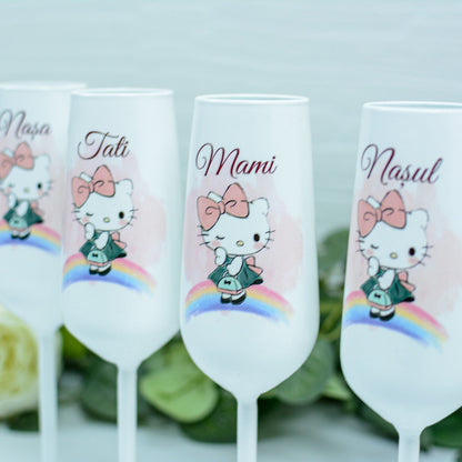 Pahare personalizate botez HelloKitty RoHandWork