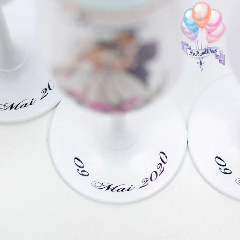 Set de 10 pahare personalizate Nunta RoHandWork