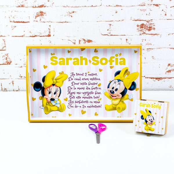 Set mot Minnie Galben - set tava pentru taiere mot - RoHandWork
