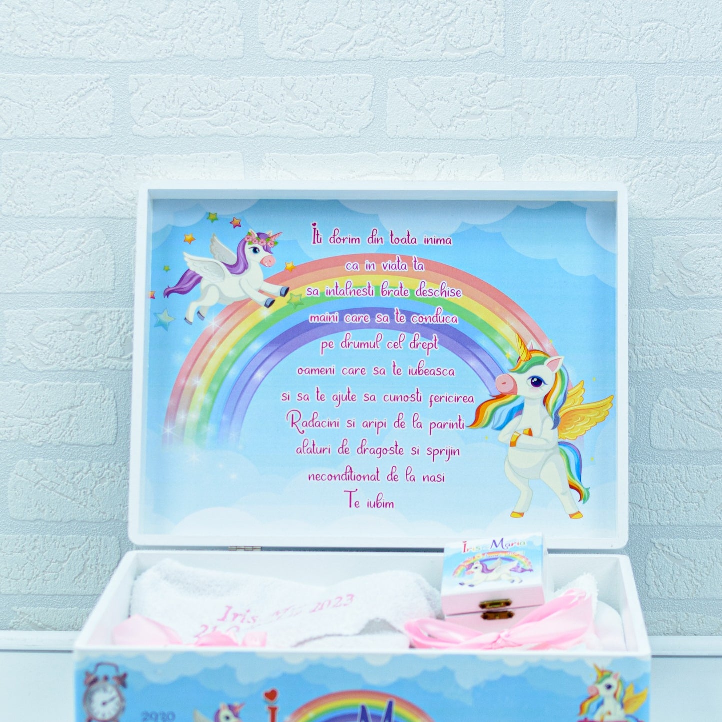 Merry Unicorn christening kit set