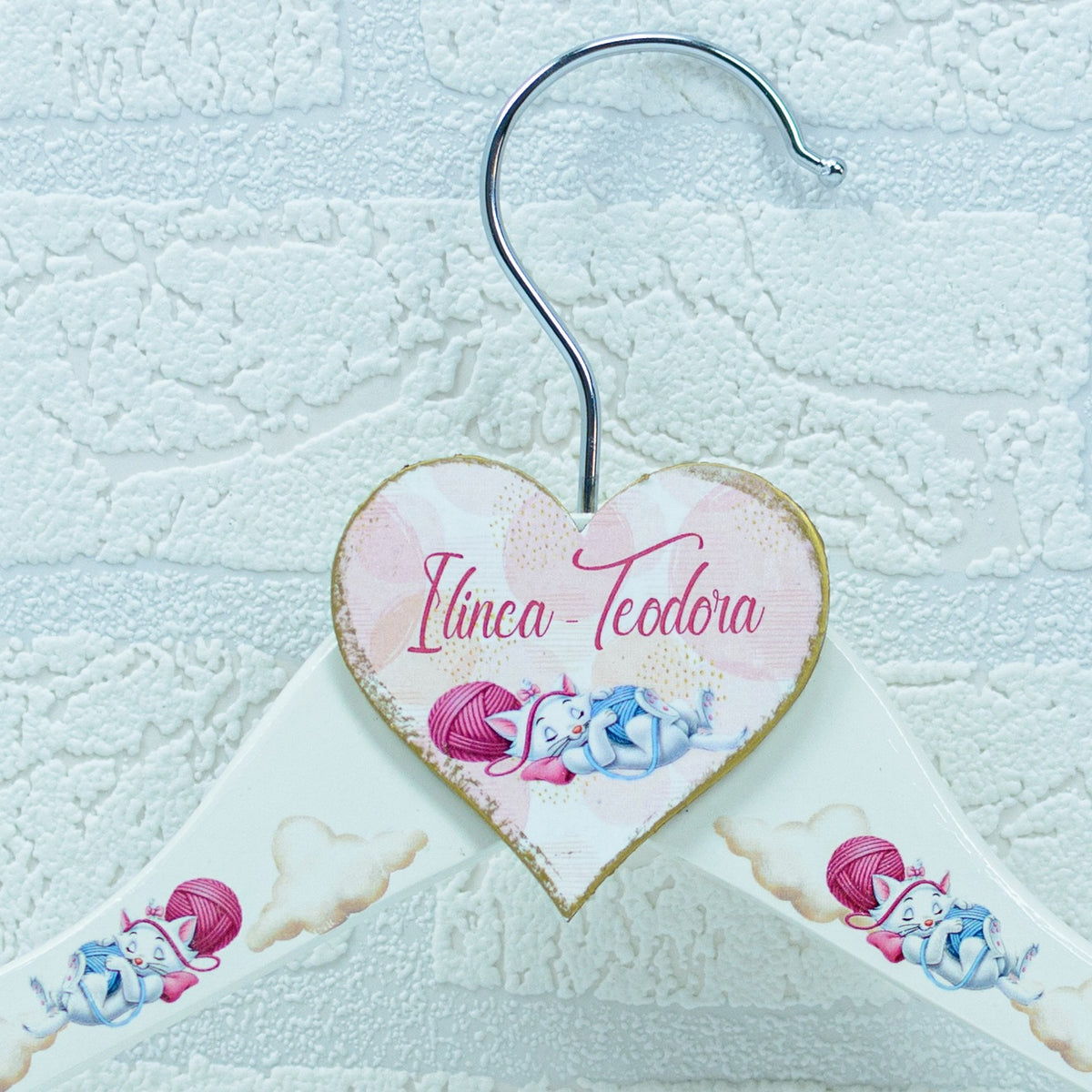 Umeras copil botez personalizat Pisicuta Marie - RoHandWork