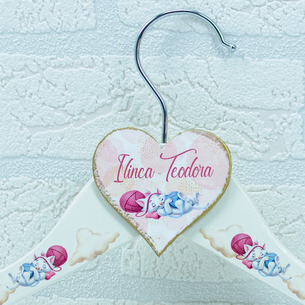 Umeras copil botez personalizat Pisicuta Marie - RoHandWork