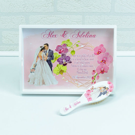 Set gatitul miresei Orhidee Roz RoHandWork