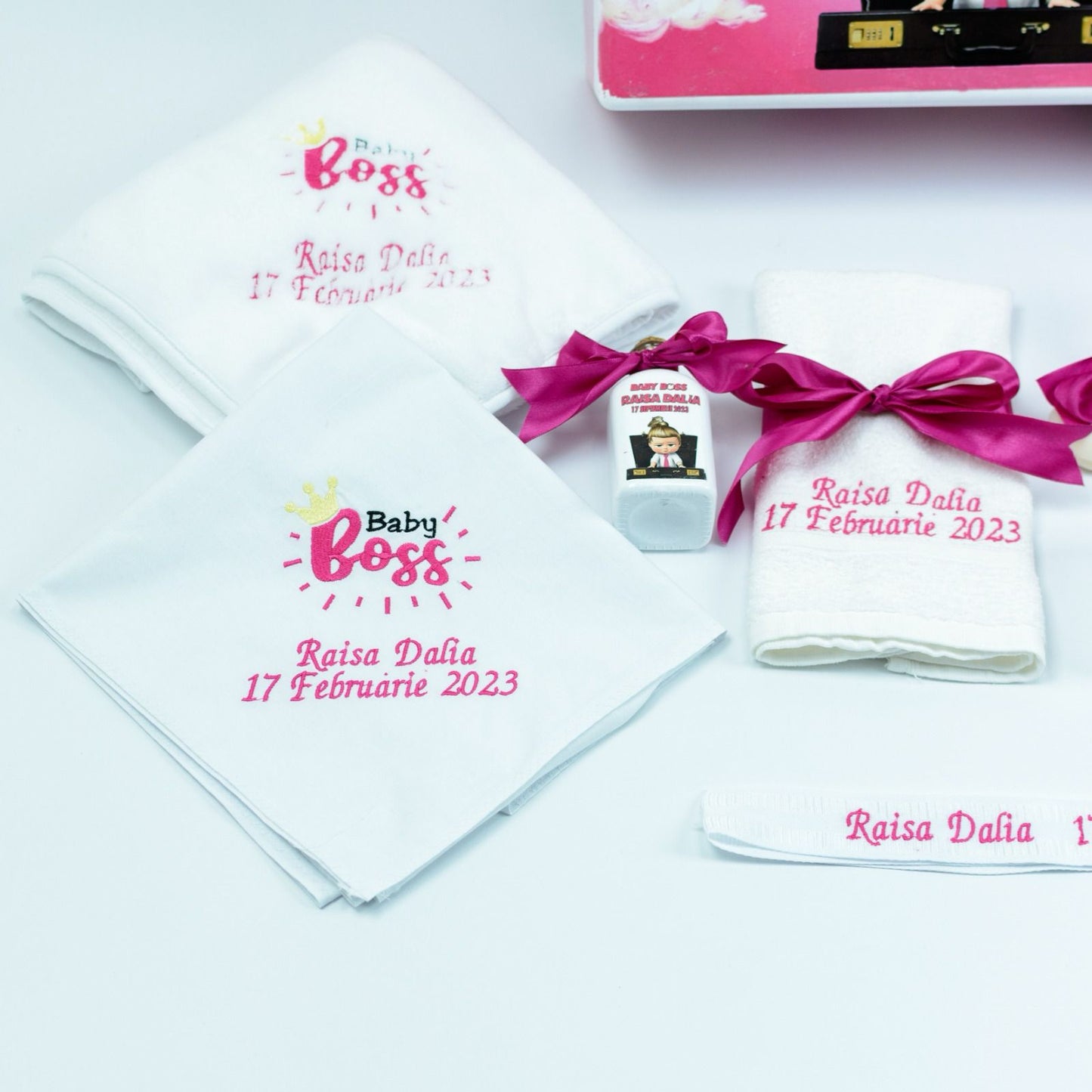 Baby Boss pink christening kit set for girl