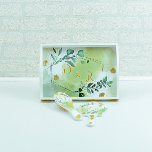 Set gatitul miresei Green RoHandWork