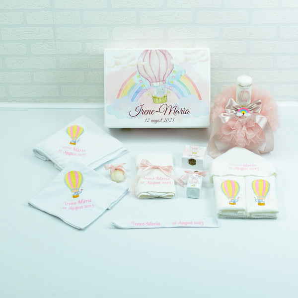Set trusou botez Elefantel delicat in balon - RoHandWork