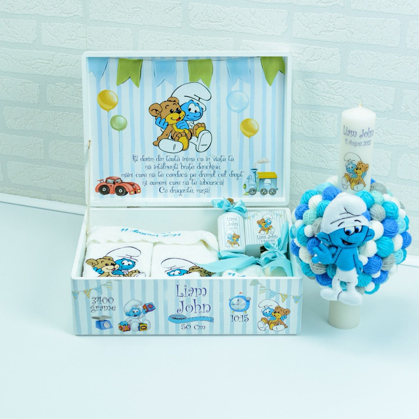 Baby Smurf christening kit set