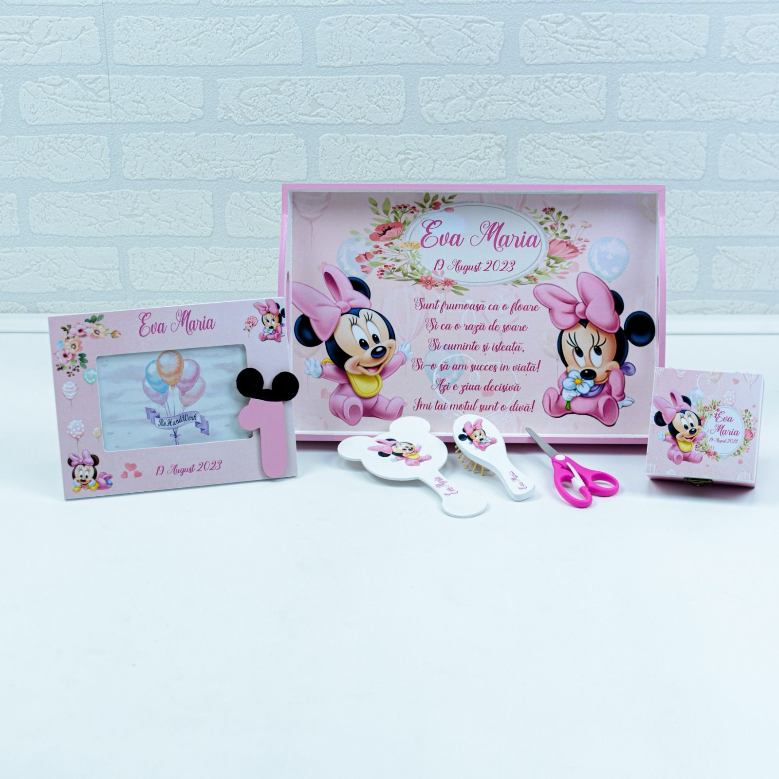 Set mot Baby Minnie Baloane- set tava pentru taiere mot RoHandWork