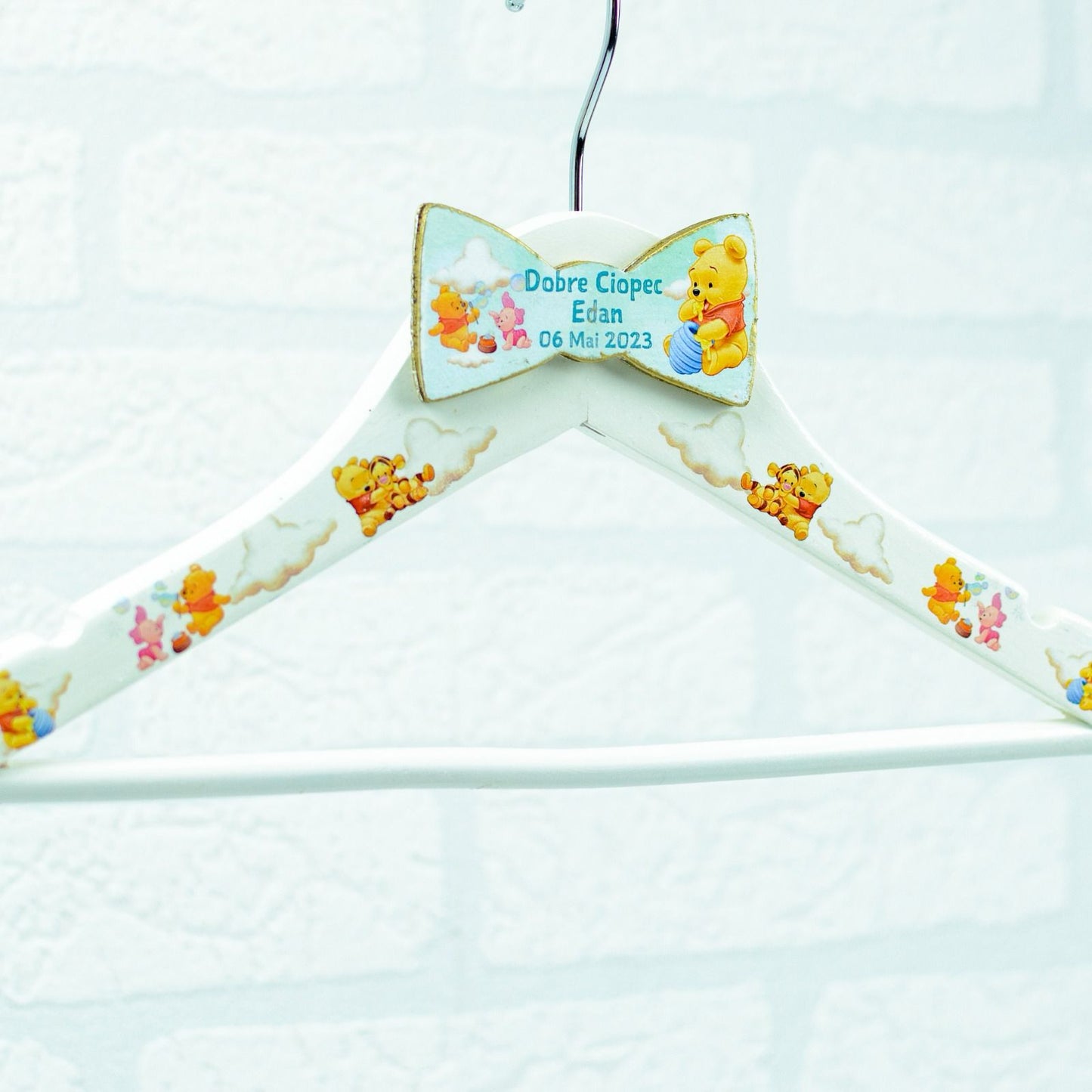 Baby Winnie personalized christening hanger