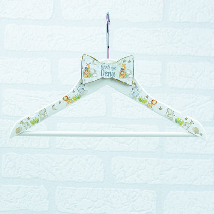 Personalized baby christening hanger Safari