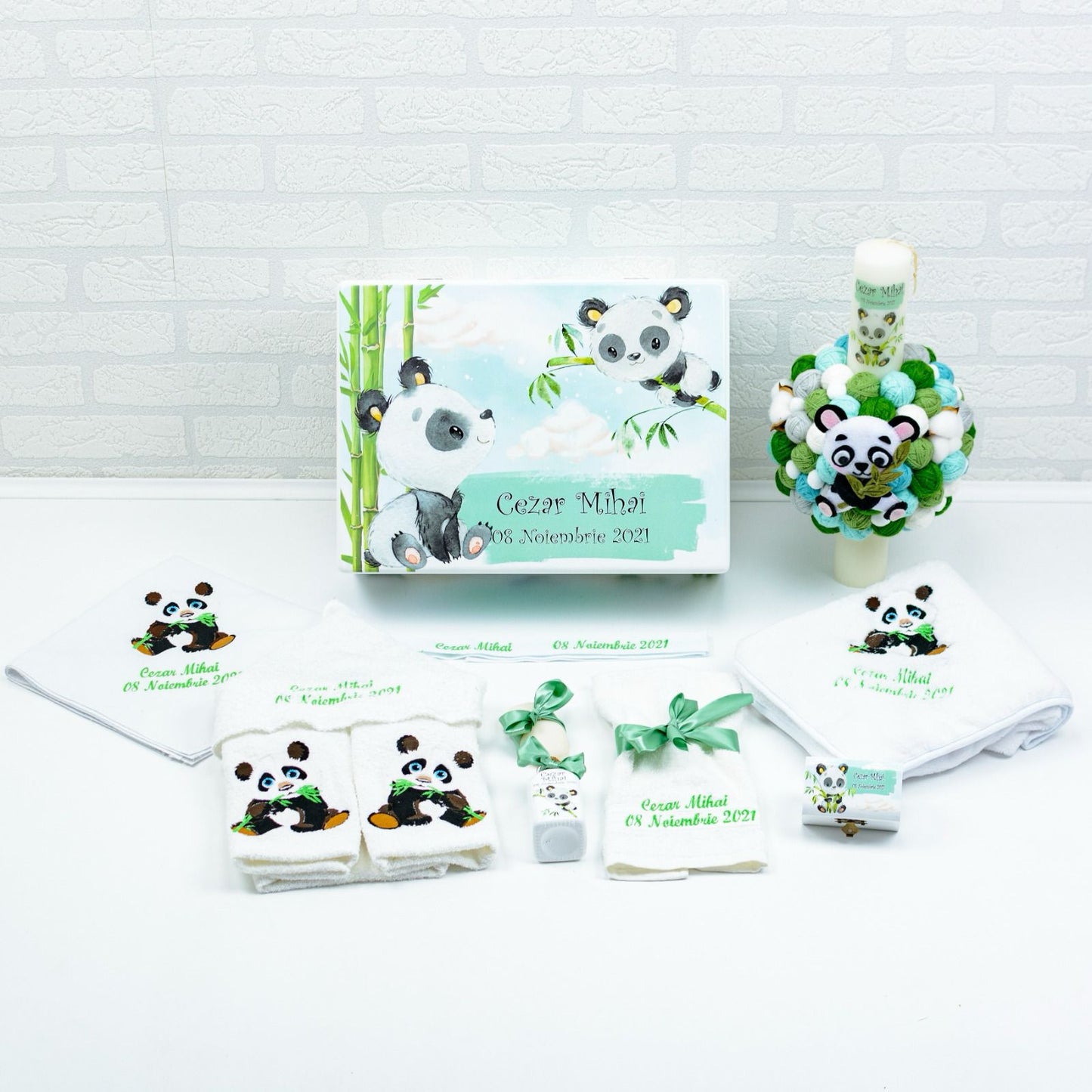 Ursulet Panda christening kit set