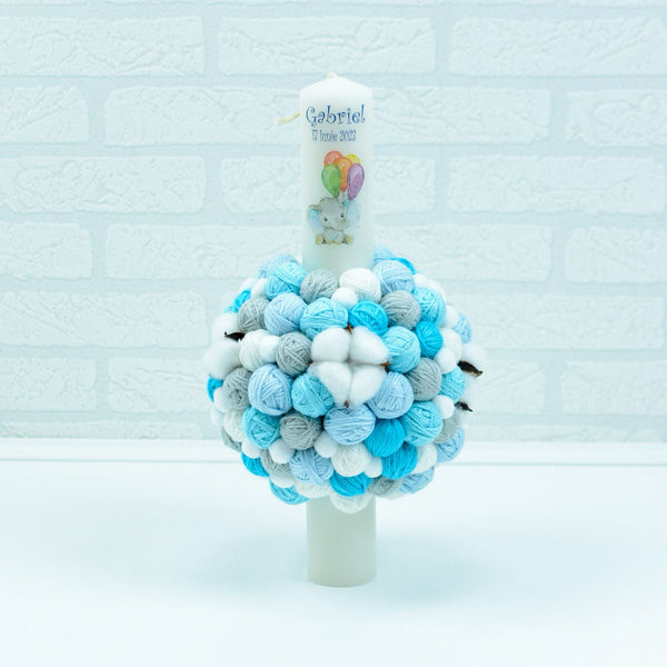 Lumanare Botez Gheme cu Ursuler Fericit baloons