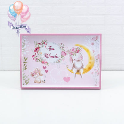 Rabbit on the pink moon motif set - motif cutting tray set