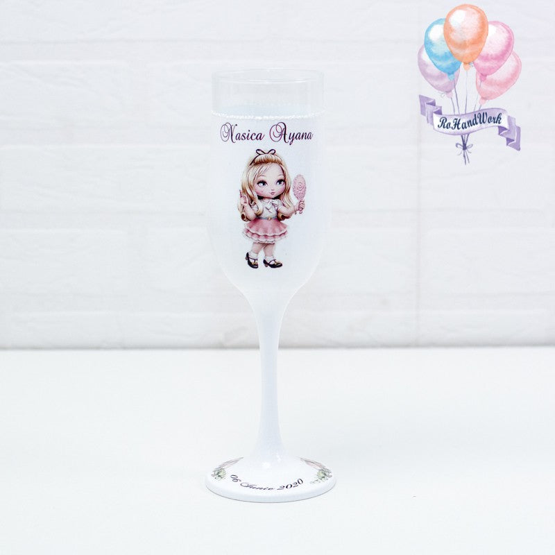 Pink Rose Wedding glasses set 2