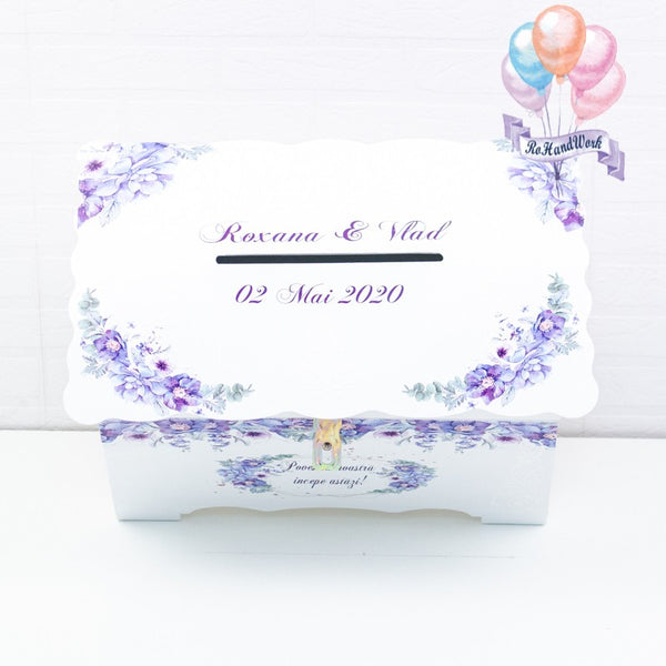 Cufar pentru nunta cu flori delicate mov