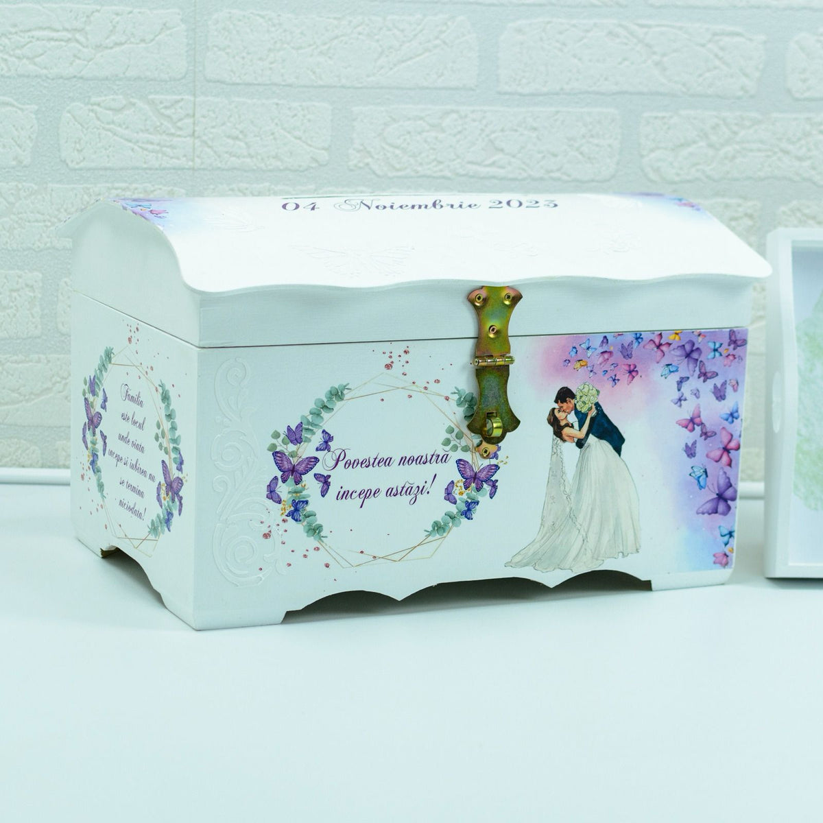 Cufar pentru nunta cu Fluturi mov (150-200 plicuri) RoHandWork