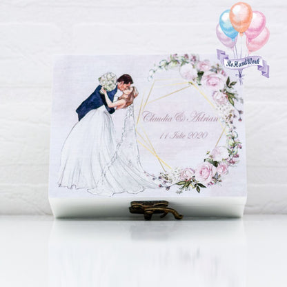 Set miresa personalizat cu flori albe RoHandWork