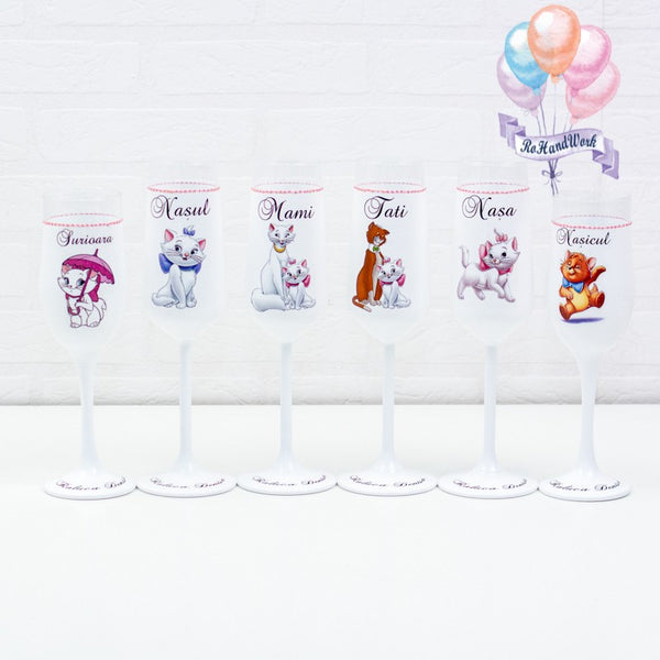 Set pahare botez Pisica Marie RoHandWork
