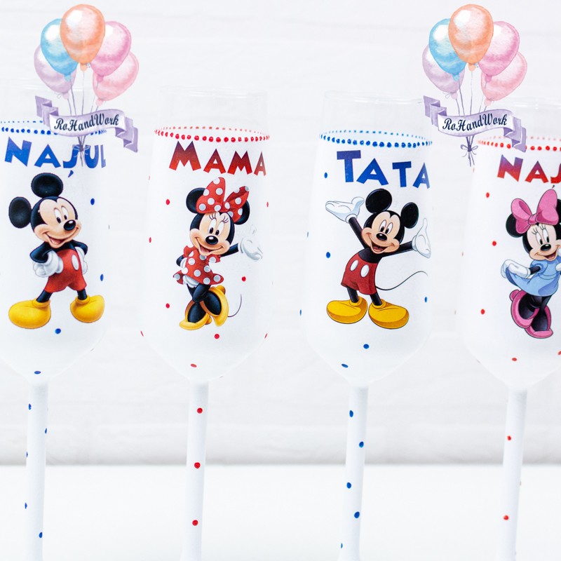 Set pahare botez Mickey mouse RoHandWork