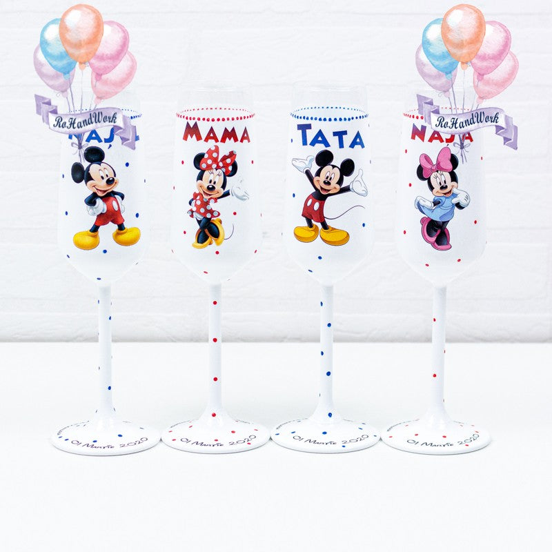 Set pahare botez Mickey mouse RoHandWork