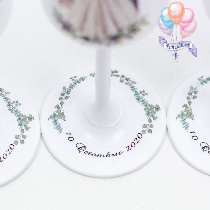 Eucalyptus Wedding glasses set 4