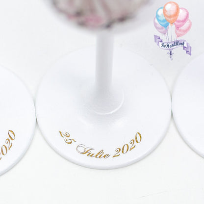 Pink Roses Wedding glasses set