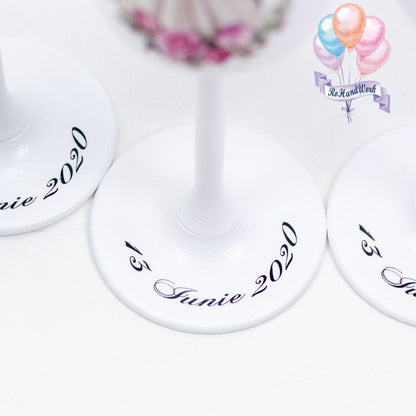 Set of glasses Wedding Romantic Roses