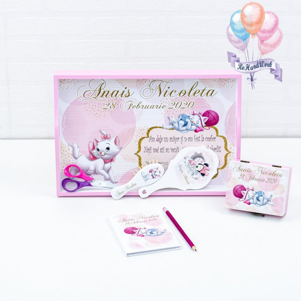 Set mot sau turta personalizat cu tema pisica marie
