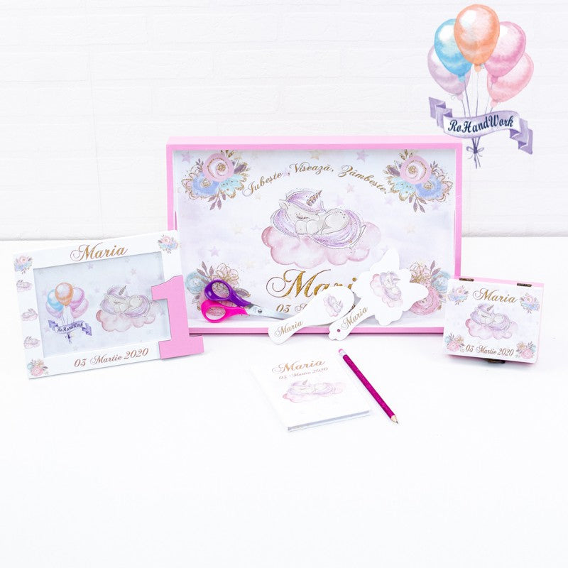 Set tavita turta Unicorn delicat-set tava pentru taiere mot - RoHandWork