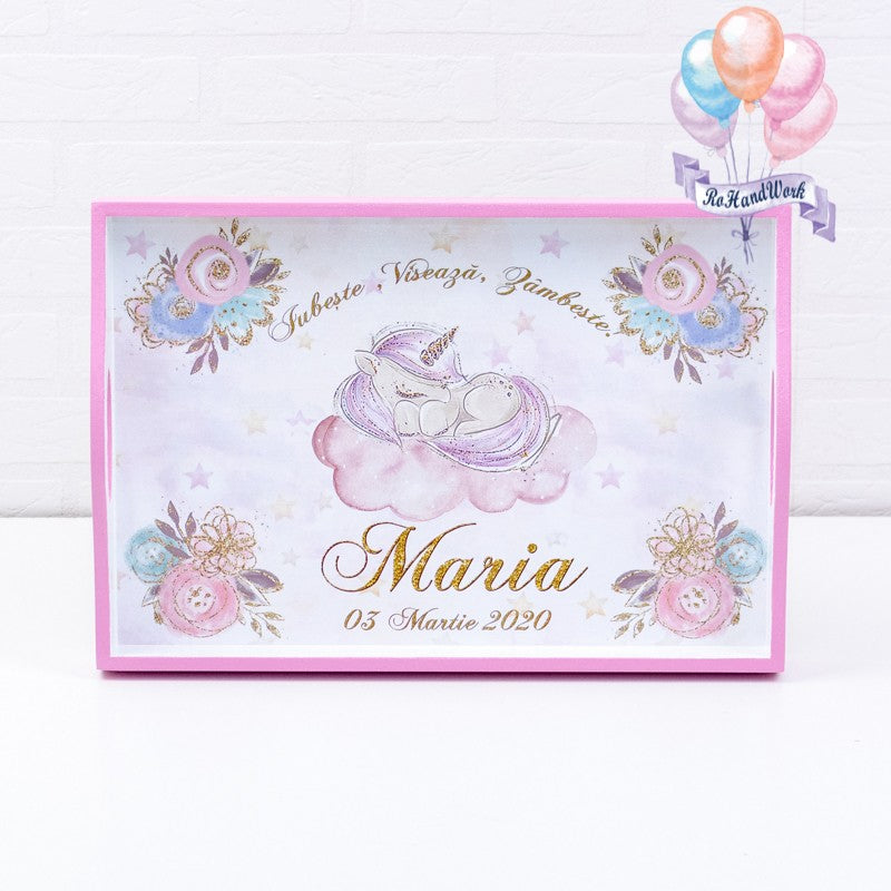 Set tavita turta Unicorn delicat-set tava pentru taiere mot - RoHandWork