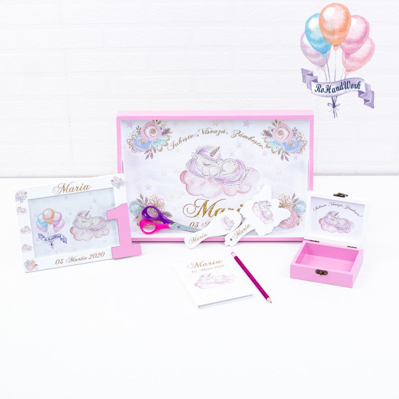 Set tavita turta Unicorn delicat-set tava pentru taiere mot - RoHandWork