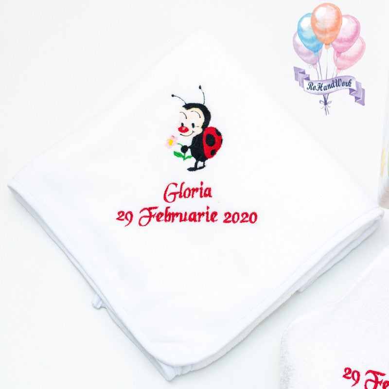 Personalized christening ladybug kit set