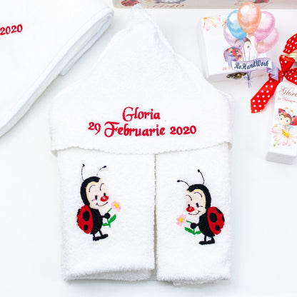 Personalized christening ladybug kit set