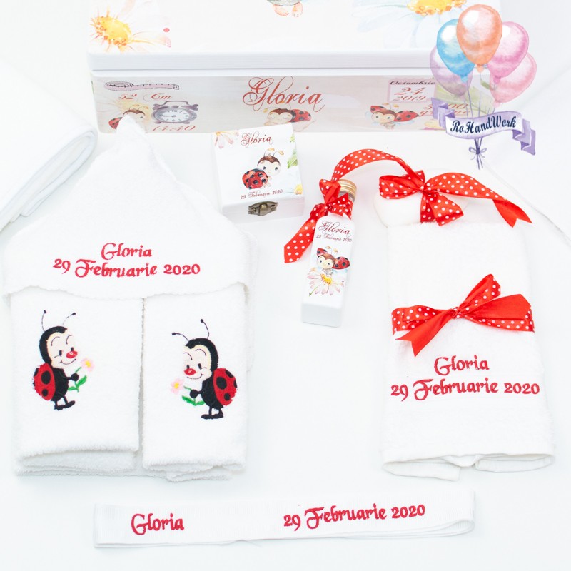 Set trusou Buburuza botez personalizat