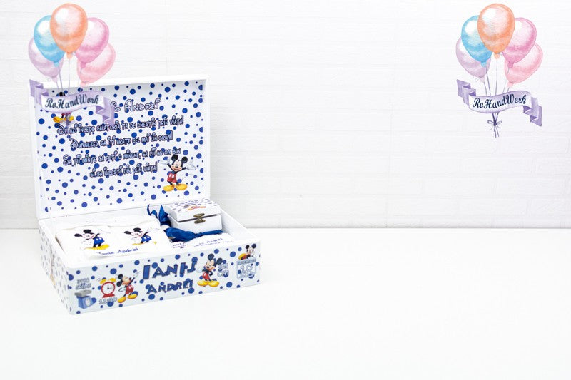 Mickey Mouse polka dot pencil case set