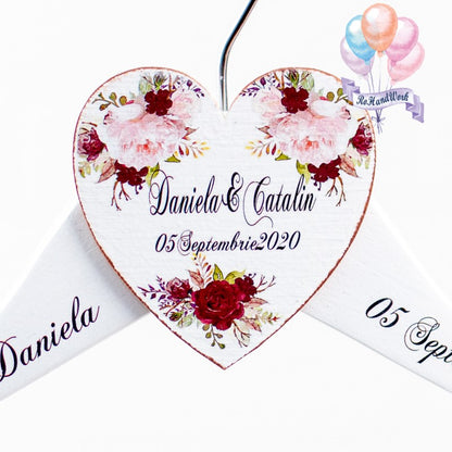 Personalized hangers for brides and grooms various flowers